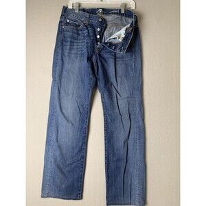 Seven For All Mankind Jeans Mens 32x29 Blue Standard Button Fly Stretch Preppy